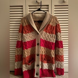 Lands’ End multicolored cardigan